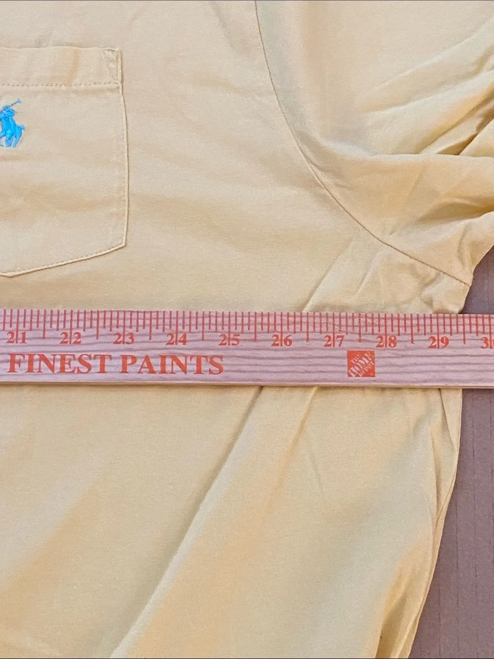 Polo by Ralph Lauren Pale Yellow Pocket Tee with Blue Pony 3XLT